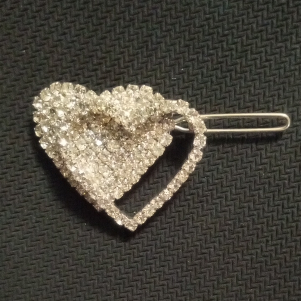 Sparkling Double Heart Hair Clip